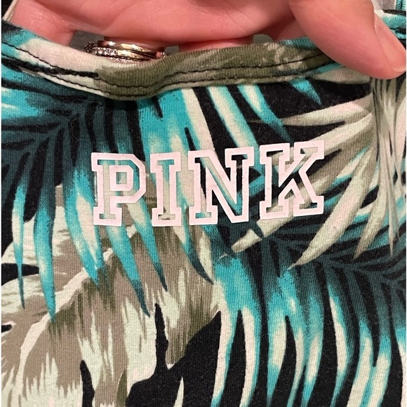 Victorias Secret PINK dress Cross back cotton and elastine blend. Monstera Leaf - Picture 4 of 6